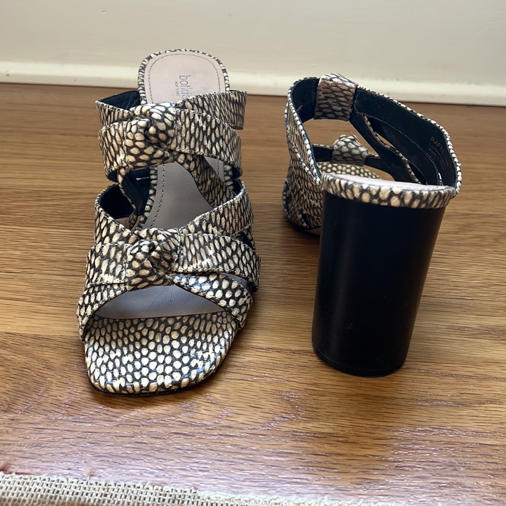 Botkierraffe Python Print Leather Slide 3” Neutra… - image 7